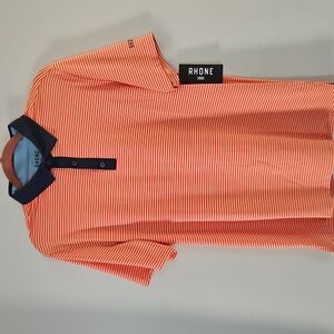 Rhone Cayenne/Desert Mist Stripe Golf Sport Polo